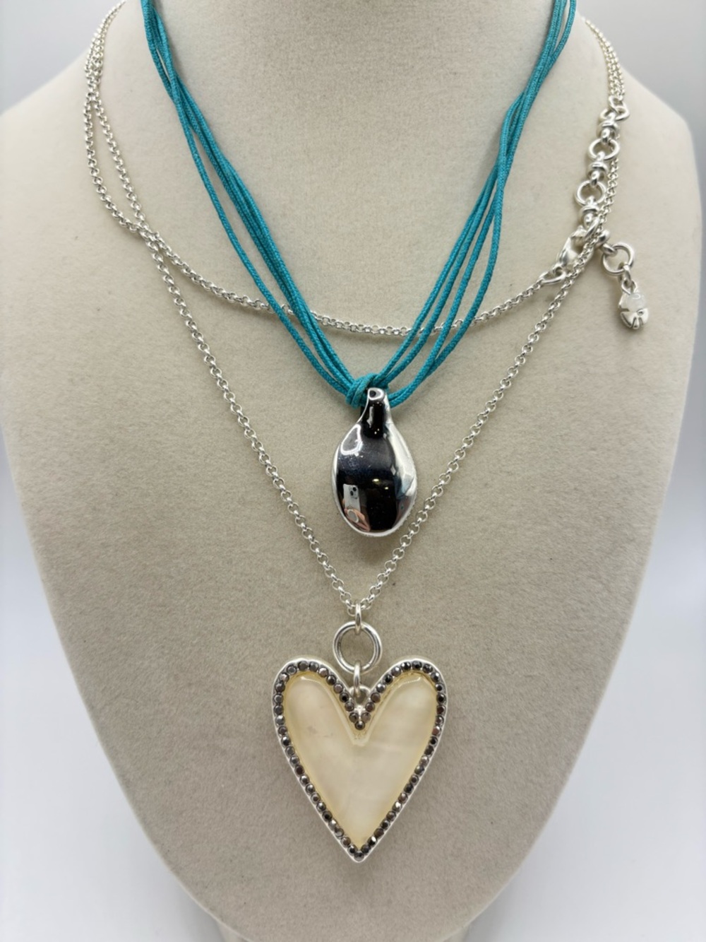Ralph Lauren Cord Necklace and Lucky Brand Pendant Necklace Bundle